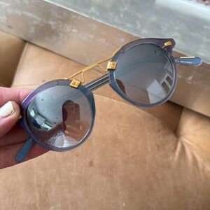 Krewe St. Louis Mirror Opal Blue 24K Sunglasses